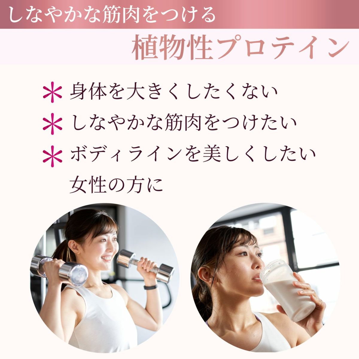 しなやかな筋肉をつける植物性プロテイン。身体を大きくしたくない。しなやかな筋肉をつけたい。ボディラインを美しくしたい女性の方に